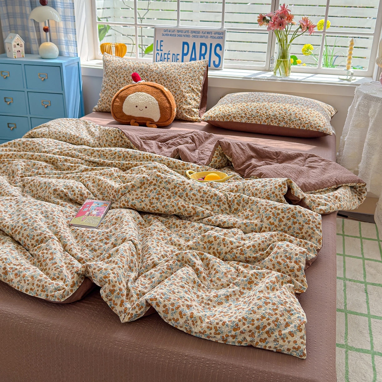 91家纺网 家纺一手货源 找家纺 （总）玉海棠家纺 2026新款云感泡芙棉夏被空调被夏凉被四件套