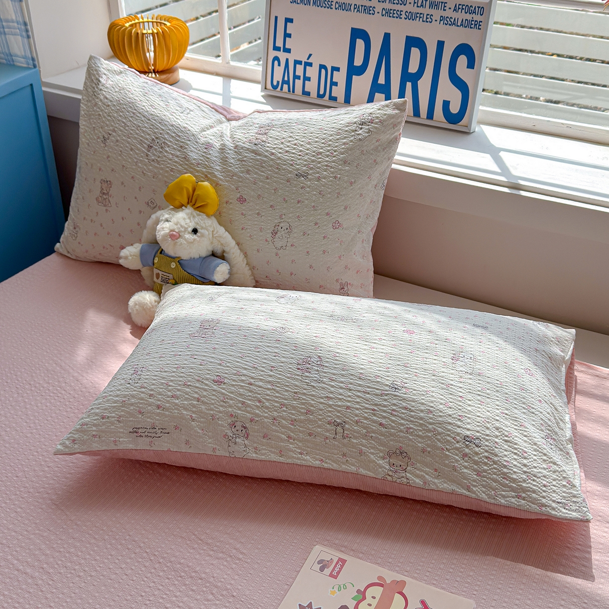 91家纺网 家纺一手货源 找家纺 玉海棠家纺 2026新款云感泡芙棉夏被空调被夏凉被四件套 粉萌