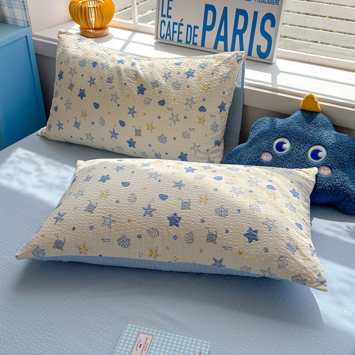 91家纺网 家纺一手货源 找家纺 玉海棠家纺 2026新款云感泡芙棉夏被空调被夏凉被四件套 蓝海星