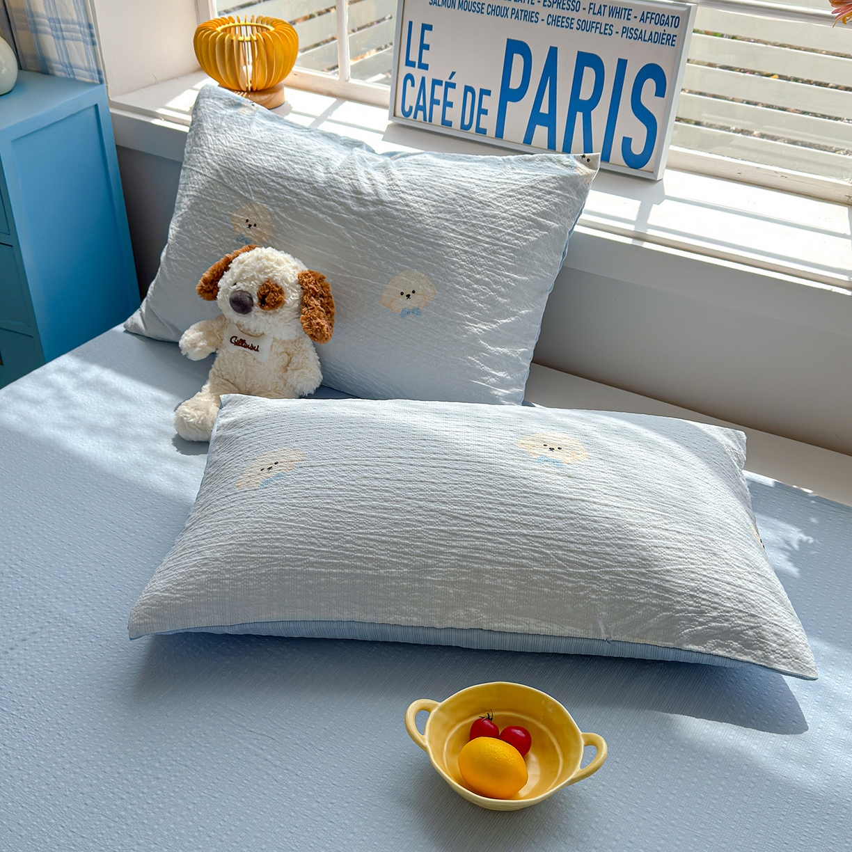 91家纺网 家纺一手货源 找家纺 玉海棠家纺 2026新款云感泡芙棉夏被空调被夏凉被四件套 萌萌狗