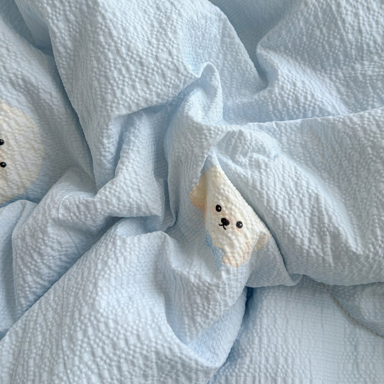 91家纺网 家纺一手货源 找家纺 玉海棠家纺 2026新款云感泡芙棉夏被空调被夏凉被四件套 萌萌狗