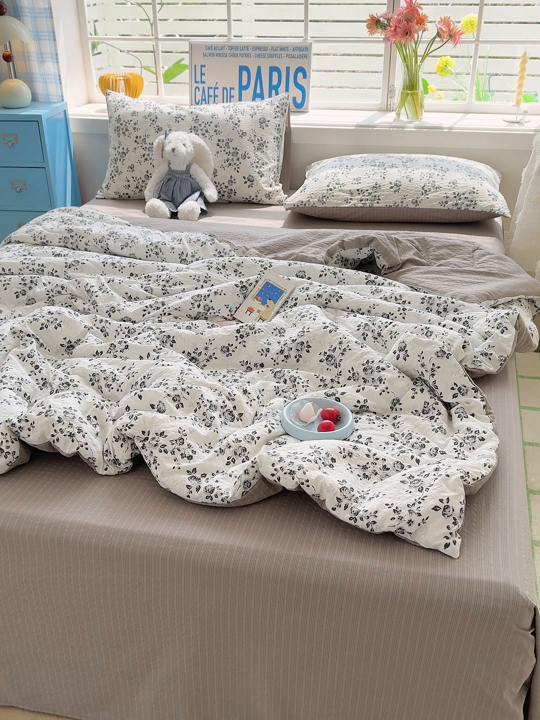 91家纺网 家纺一手货源 找家纺 玉海棠家纺 2026新款云感泡芙棉夏被空调被夏凉被四件套 疏影