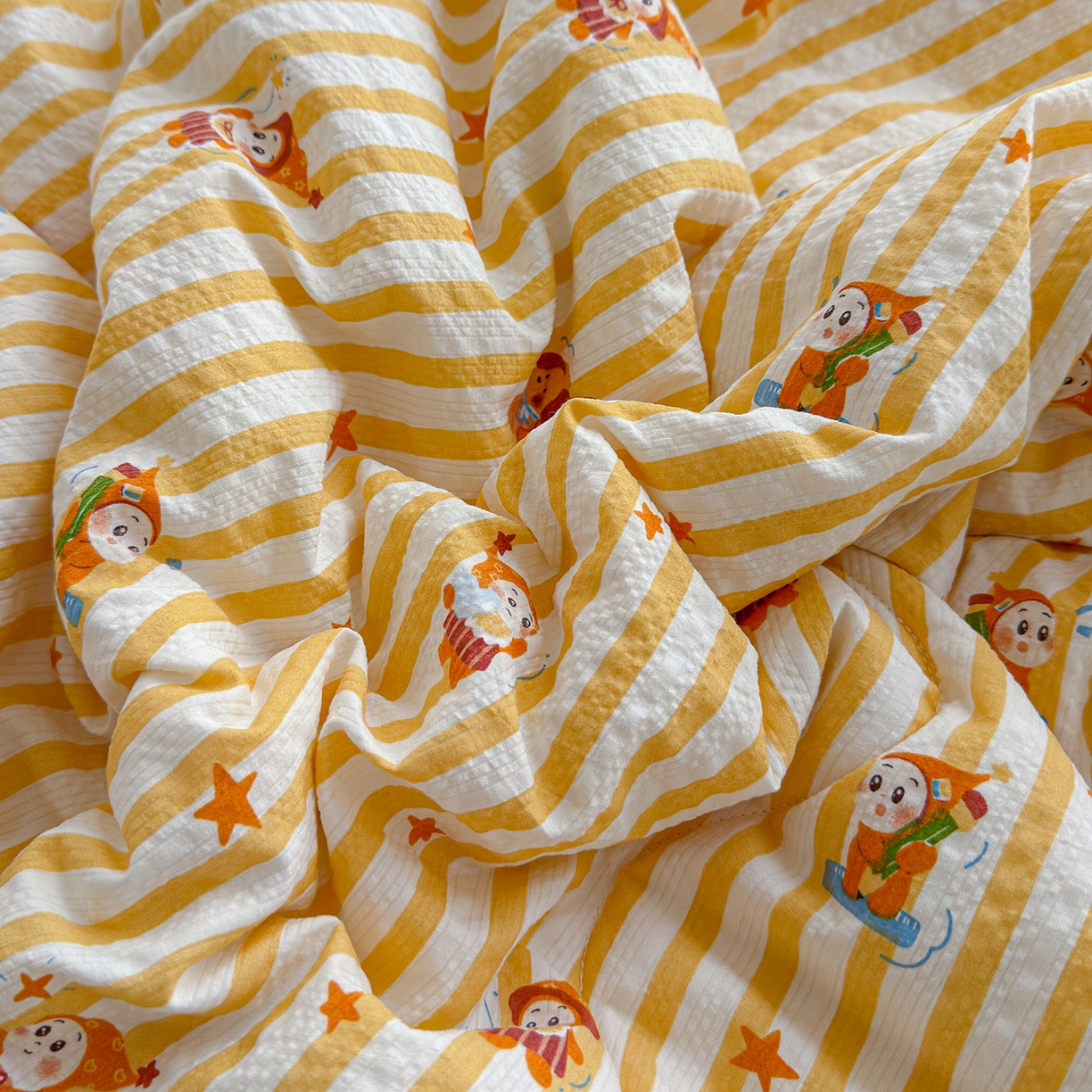 91家纺网 家纺一手货源 找家纺 玉海棠家纺 2026新款云感泡芙棉夏被空调被夏凉被四件套 星光童话