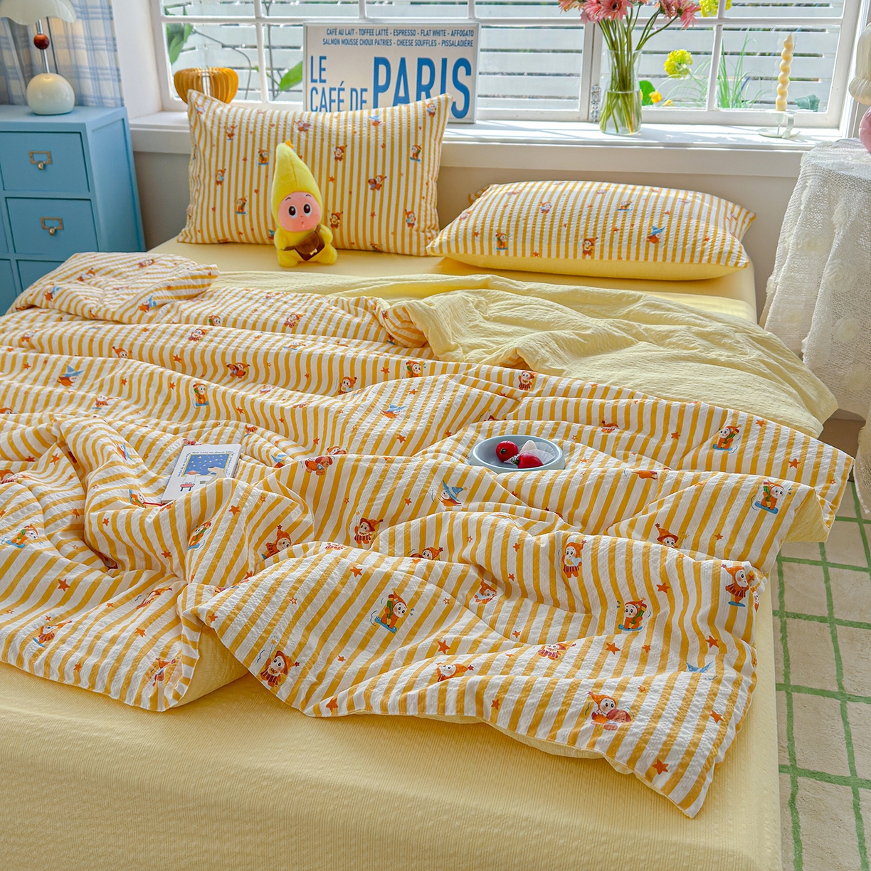 91家纺网 家纺一手货源 找家纺 玉海棠家纺 2026新款云感泡芙棉夏被空调被夏凉被四件套 星光童话