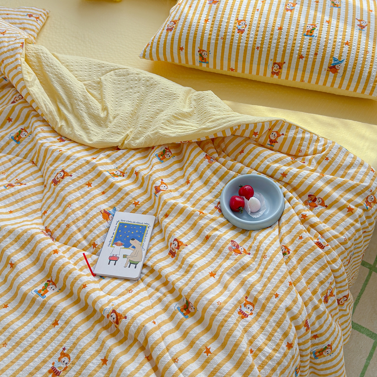 91家纺网 家纺一手货源 找家纺 玉海棠家纺 2026新款云感泡芙棉夏被空调被夏凉被四件套 星光童话