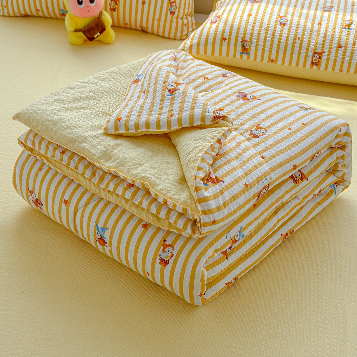 91家纺网 家纺一手货源 找家纺 玉海棠家纺 2026新款云感泡芙棉夏被空调被夏凉被四件套 星光童话