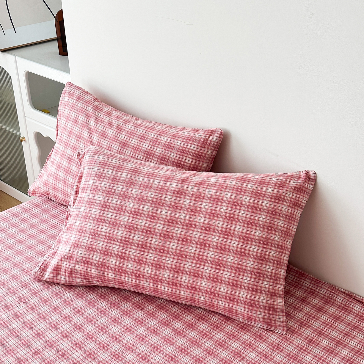 91家纺网 家纺一手货源 找家纺 蓝梦 2026新款全棉纯棉色织水洗棉简约四件套-繁花 繁花-粉