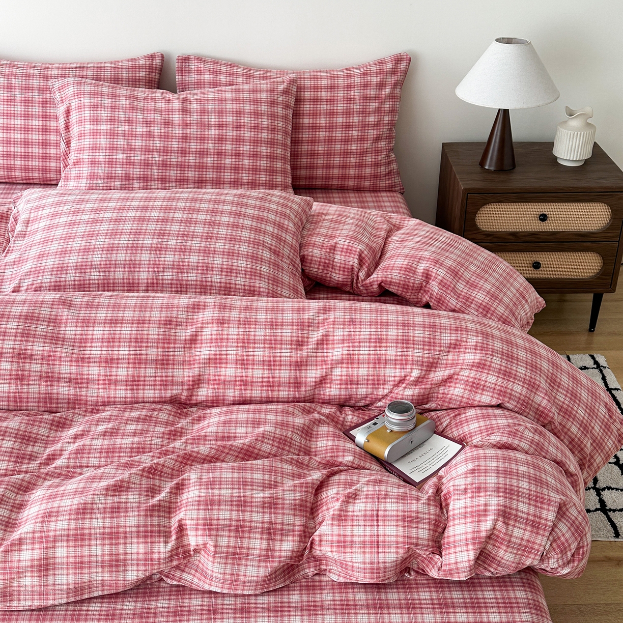 91家纺网 家纺一手货源 找家纺 蓝梦 2026新款全棉纯棉色织水洗棉简约四件套-繁花 繁花-粉