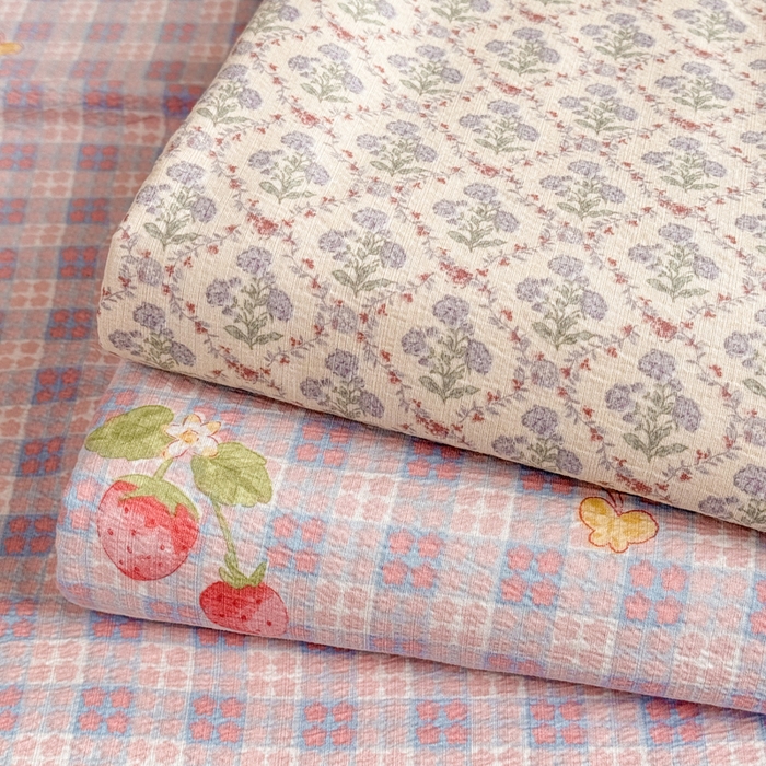 91家纺网 家纺一手货源 找家纺 丝芙妮家居 2026新款皱皱棉双层纱泡芙棉四件套 组合图仅做展示不可下单