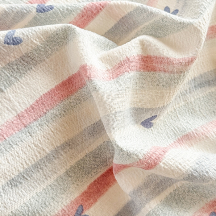 91家纺网 家纺一手货源 找家纺 丝芙妮家居 2026新款皱皱棉双层纱泡芙棉四件套 晚安甜心