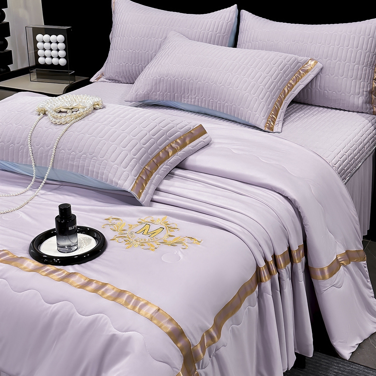 91家纺网 家纺一手货源 找家纺 （总）妮恒美家纺 2026新款凉感丝床盖夏被款绅士系列