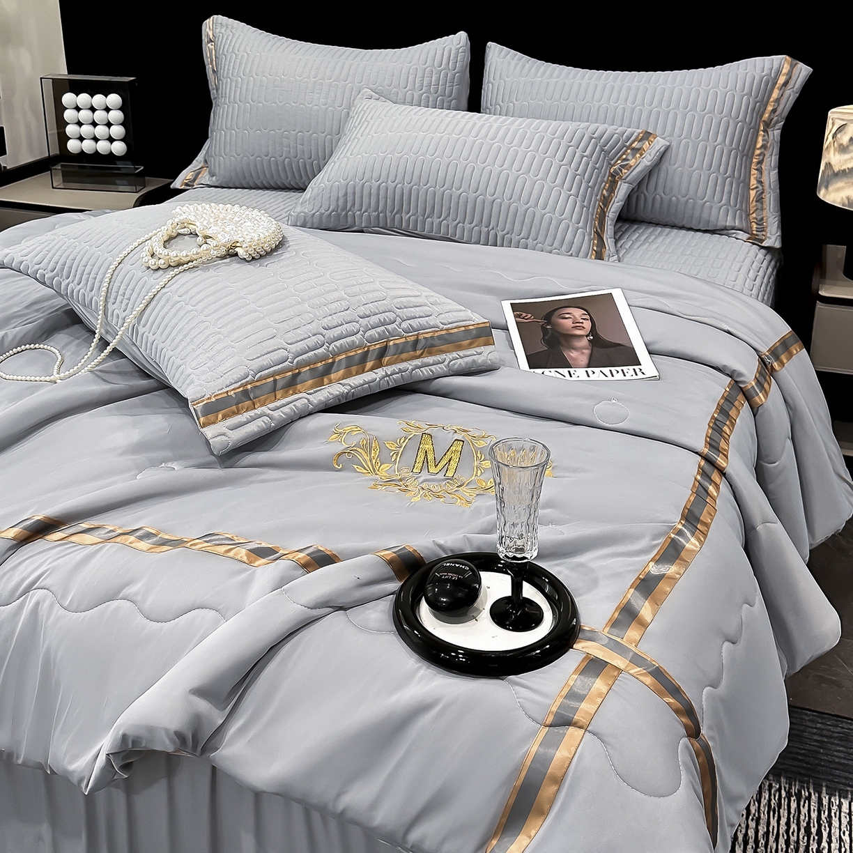 91家纺网 家纺一手货源 找家纺 （总）妮恒美家纺 2026新款凉感丝床盖夏被款绅士系列