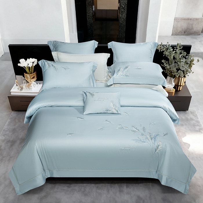 诗黛尔 2026春夏新款 天丝刺绣四件套叶叶生辉系列 水晶兰