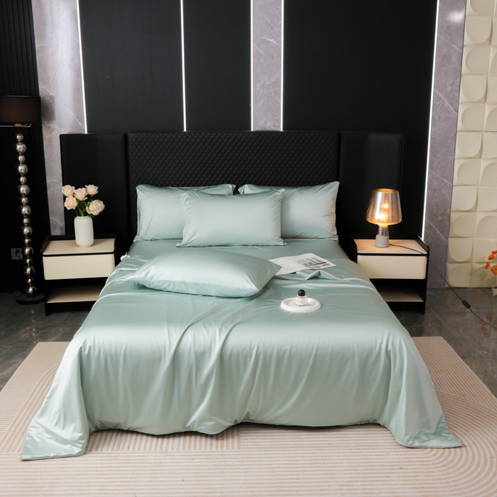 91家纺网 家纺一手货源 找家纺 爱彼家纺 2026夏季新款流锻亲肤水光夏凉被高级感单夏被-可定制蚕丝夏被 冰肌水绿