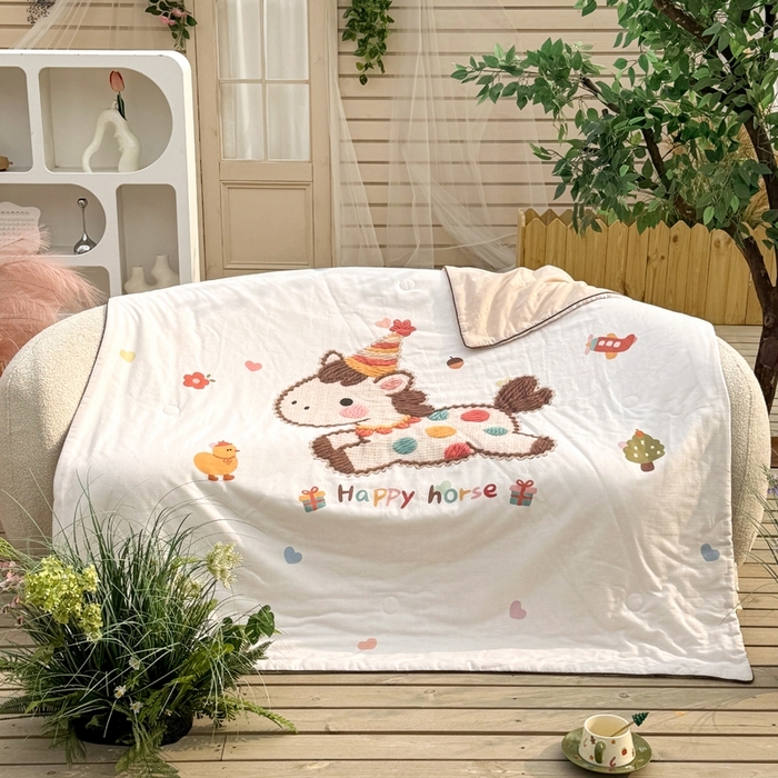 （总）萌朵防踢被 2026新款云柔双层纱数码印花蚕丝夏凉被