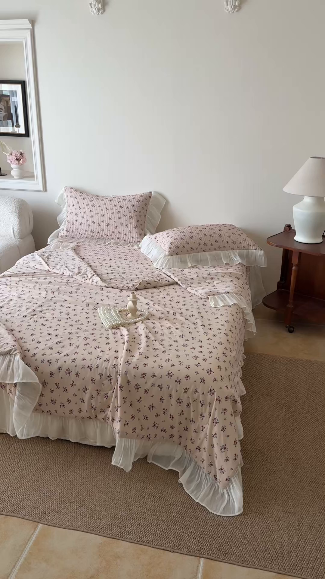 91家纺网 家纺一手货源 找家纺 （总）吾欢心 2026新款仿锦安法式花边凉感丝床盖款夏凉被四件套软凉席三件套小冰皮空调被