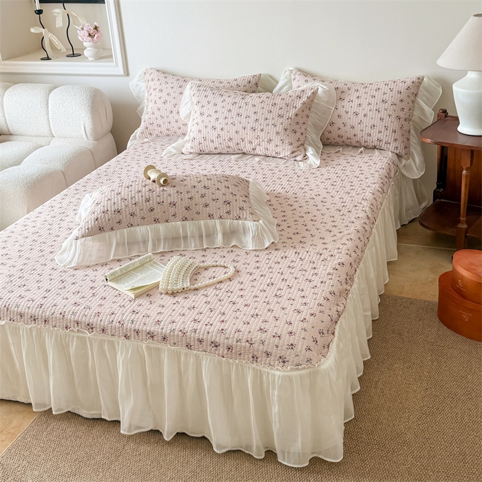 91家纺网 家纺一手货源 找家纺 （总）吾欢心 2026新款仿锦安法式花边凉感丝床盖款夏凉被四件套软凉席三件套小冰皮空调被