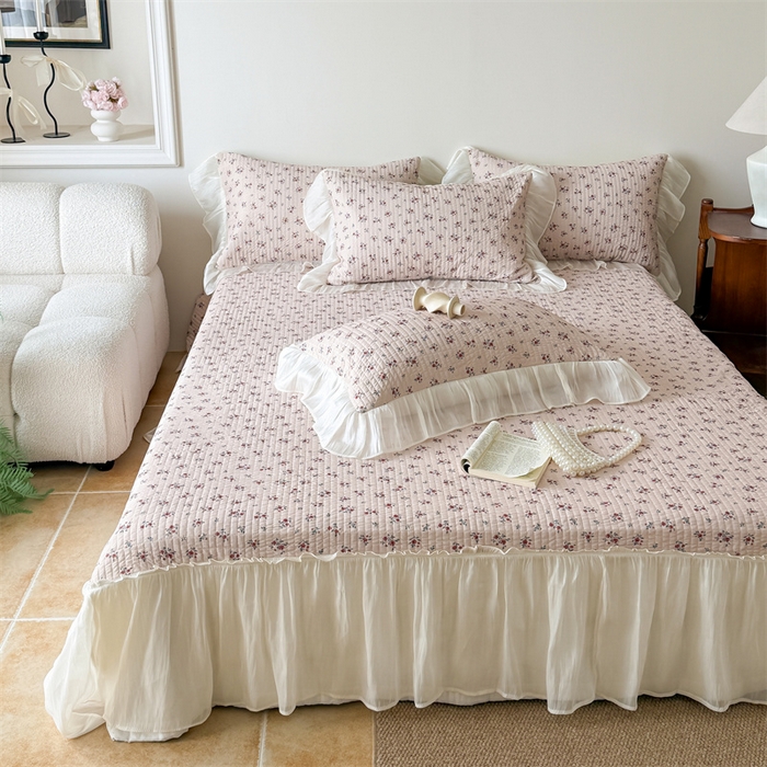 91家纺网 家纺一手货源 找家纺 （总）吾欢心 2026新款仿锦安法式花边凉感丝床盖款夏凉被四件套软凉席三件套小冰皮空调被