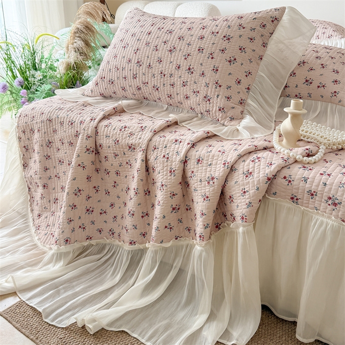 91家纺网 家纺一手货源 找家纺 （总）吾欢心 2026新款仿锦安法式花边凉感丝床盖款夏凉被四件套软凉席三件套小冰皮空调被