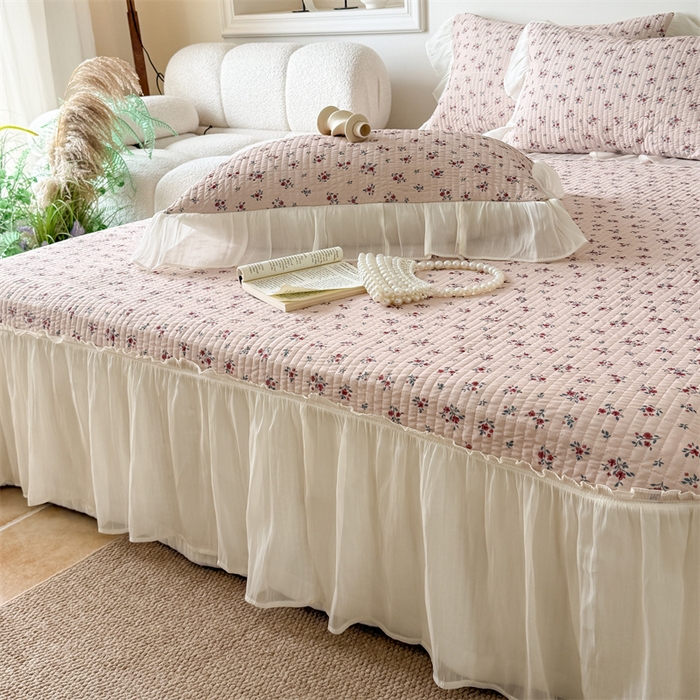 91家纺网 家纺一手货源 找家纺 （总）吾欢心 2026新款仿锦安法式花边凉感丝床盖款夏凉被四件套软凉席三件套小冰皮空调被