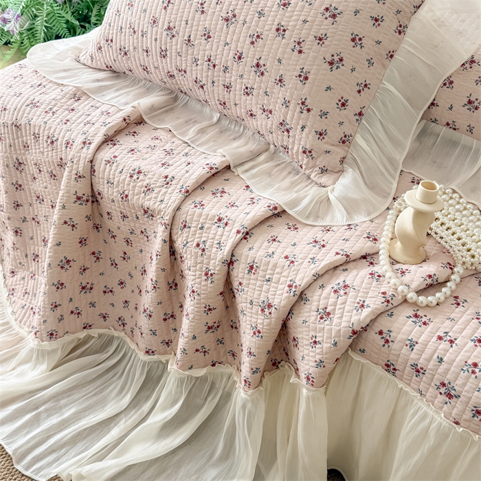 91家纺网 家纺一手货源 找家纺 （总）吾欢心 2026新款仿锦安法式花边凉感丝床盖款夏凉被四件套软凉席三件套小冰皮空调被