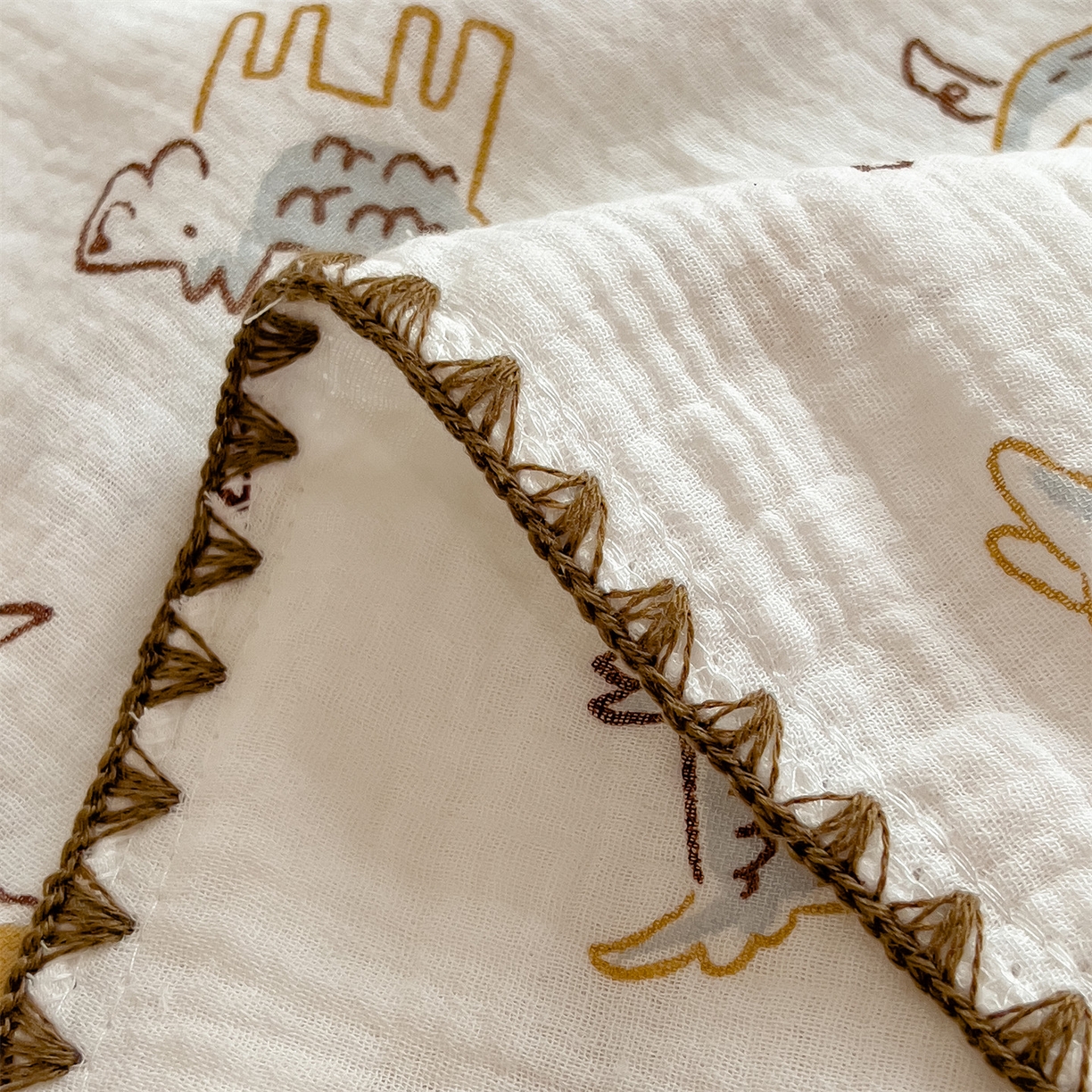 91家纺网 家纺一手货源 找家纺 （总）布凡家居 2026新款A类贝壳边全棉双层纱布毯夏被毯盖毯双层纱浴巾毯