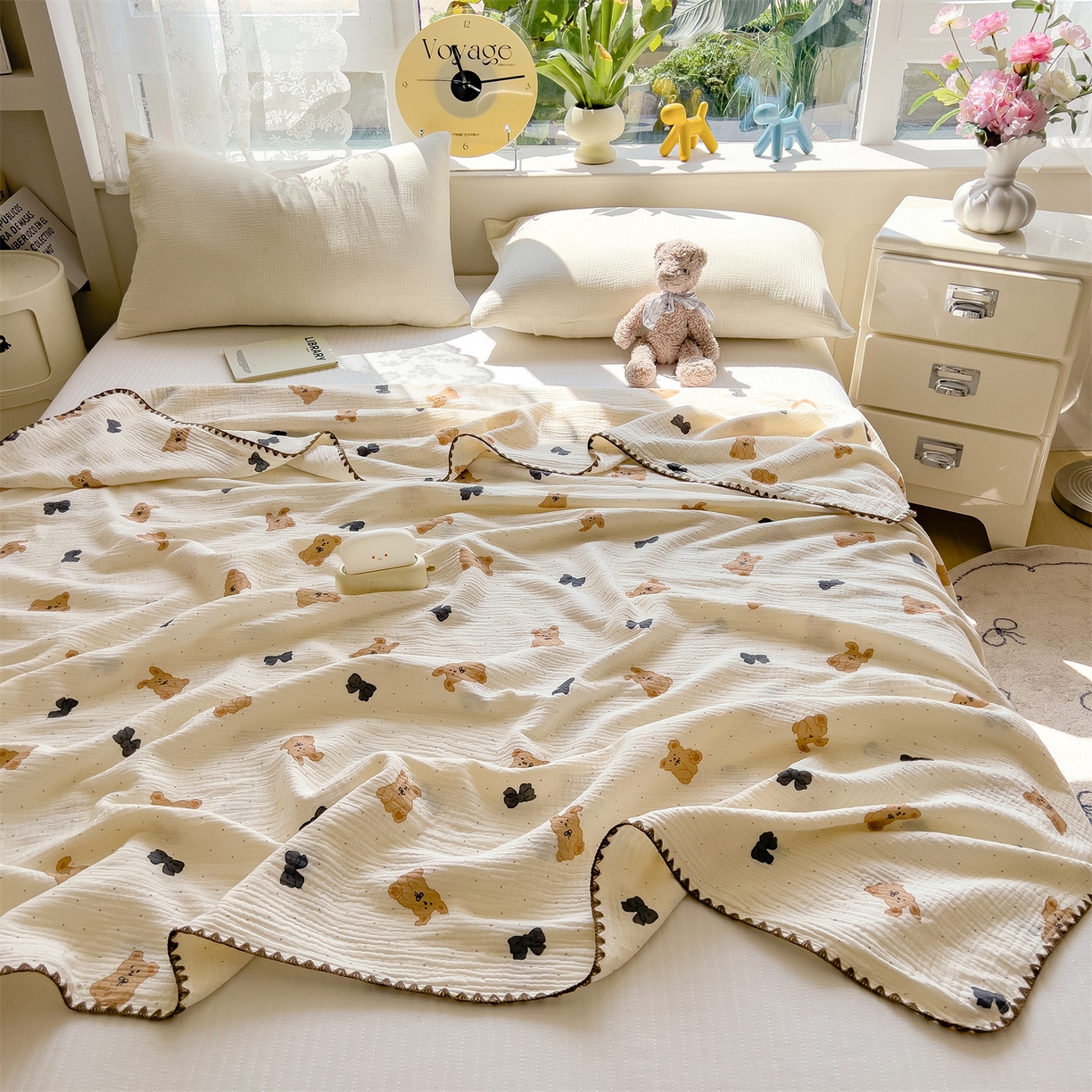 91家纺网 家纺一手货源 找家纺 （总）布凡家居 2026新款A类贝壳边全棉双层纱布毯夏被毯盖毯双层纱浴巾毯