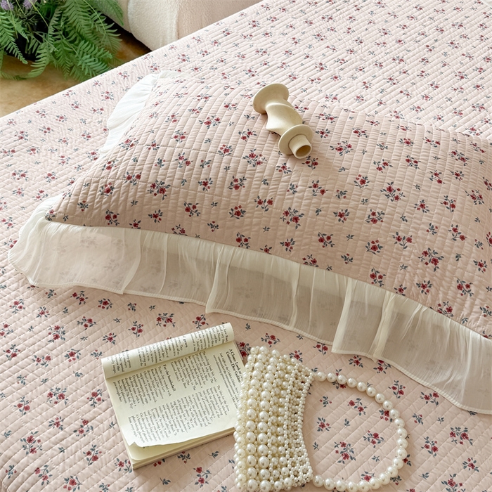 91家纺网 家纺一手货源 找家纺 吾欢心 2026新款仿锦安法式花边凉感丝床盖款夏凉被四件套软凉席三件套小冰皮空调被 素锦花影