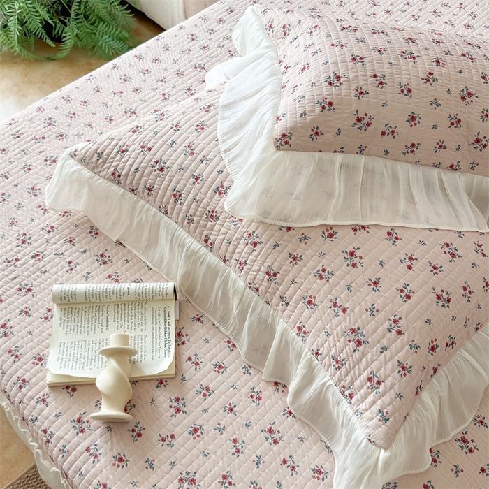 91家纺网 家纺一手货源 找家纺 吾欢心 2026新款仿锦安法式花边凉感丝床盖款夏凉被四件套软凉席三件套小冰皮空调被 素锦花影