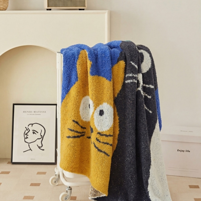 91家纺网 家纺一手货源 找家纺 （总）暖绵绵家纺 2026新款混色星夜猫毛毯（本款券后/折后零售价不得低于173元）