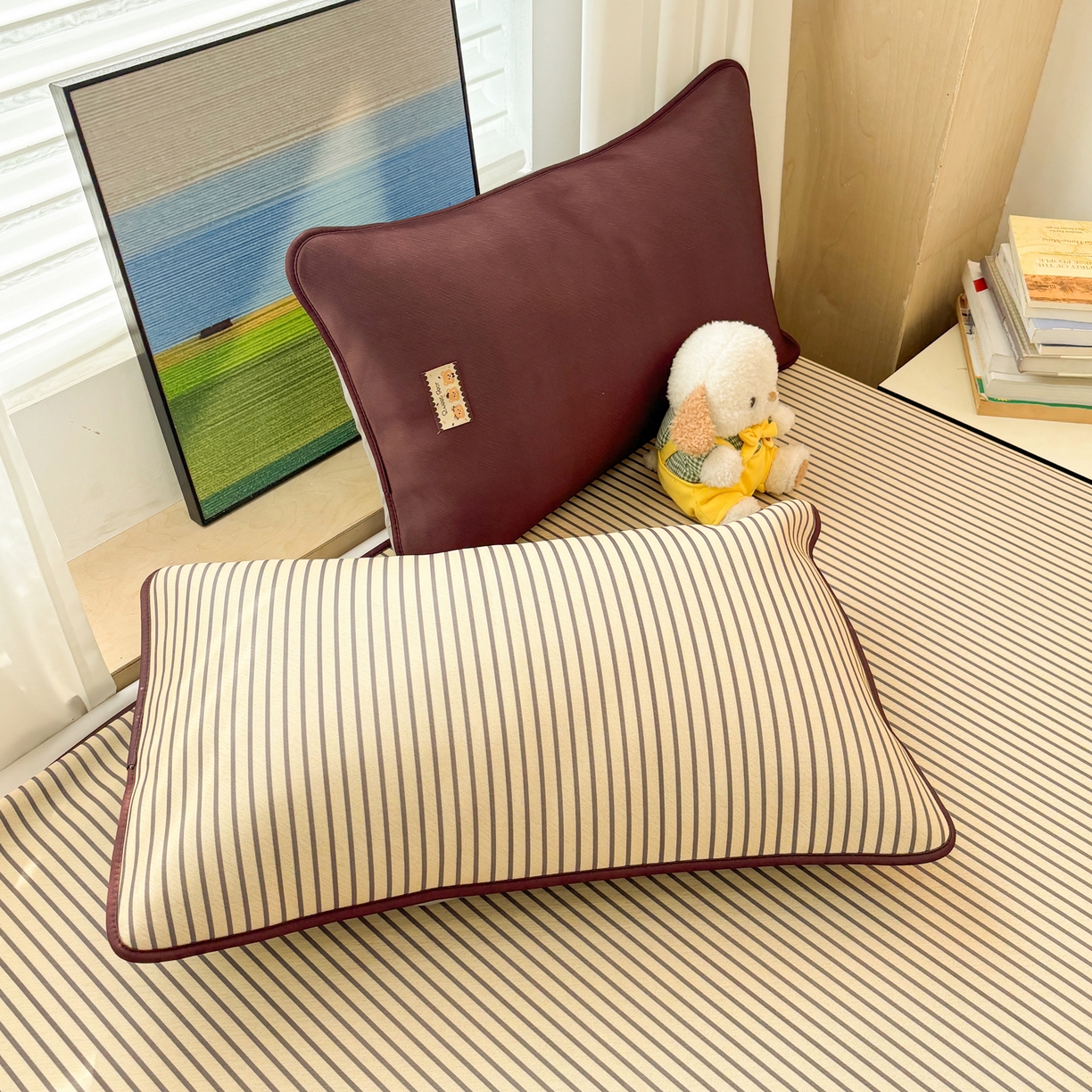 91家纺网 家纺一手货源 找家纺 雅居纺家纺 2026新款简约条纹系列凉席牛奶丝三明治底冰丝凉席 简约亮明黄条