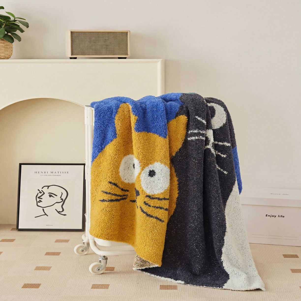 91家纺网 家纺一手货源 找家纺 （总）2026春夏新款凉感针织毯潦草小狗（券后/折后最低零售价不低于145）