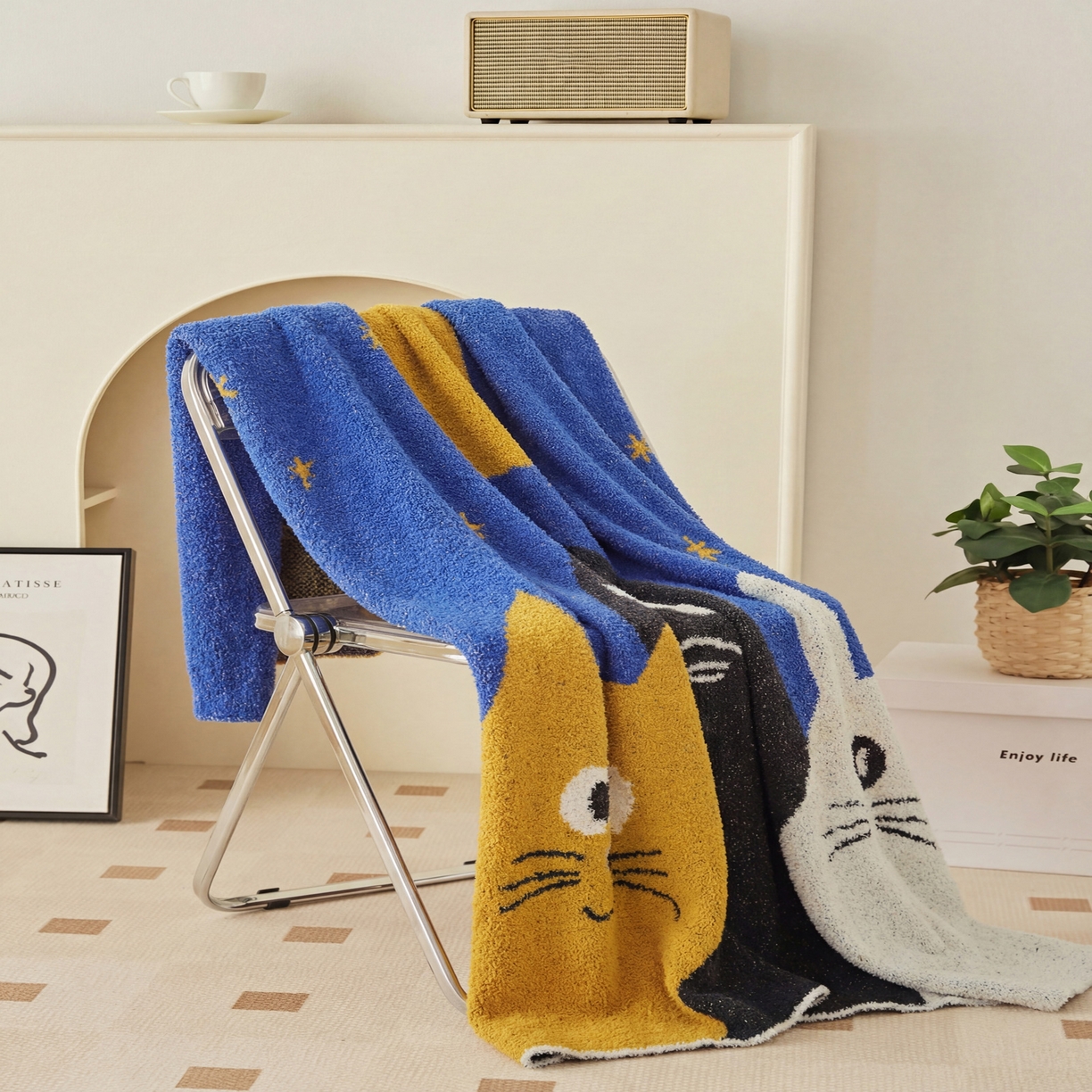 91家纺网 家纺一手货源 找家纺 （总）暖绵绵家纺 2026新款混色星夜猫毛毯（本款券后/折后零售价不得低于173元）