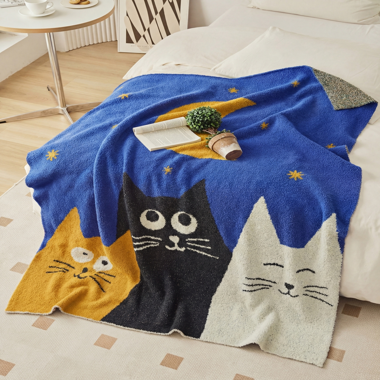 91家纺网 家纺一手货源 找家纺 （总）暖绵绵家纺 2026新款混色星夜猫毛毯（本款券后/折后零售价不得低于173元）