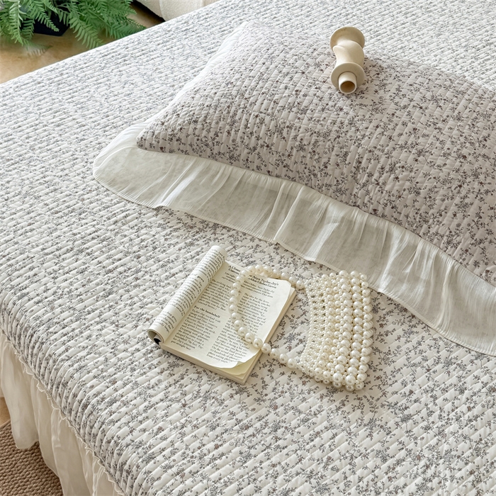 91家纺网 家纺一手货源 找家纺 吾欢心 2026新款仿锦安法式花边凉感丝床盖款夏凉被四件套软凉席三件套小冰皮空调被 轻奢漫朵