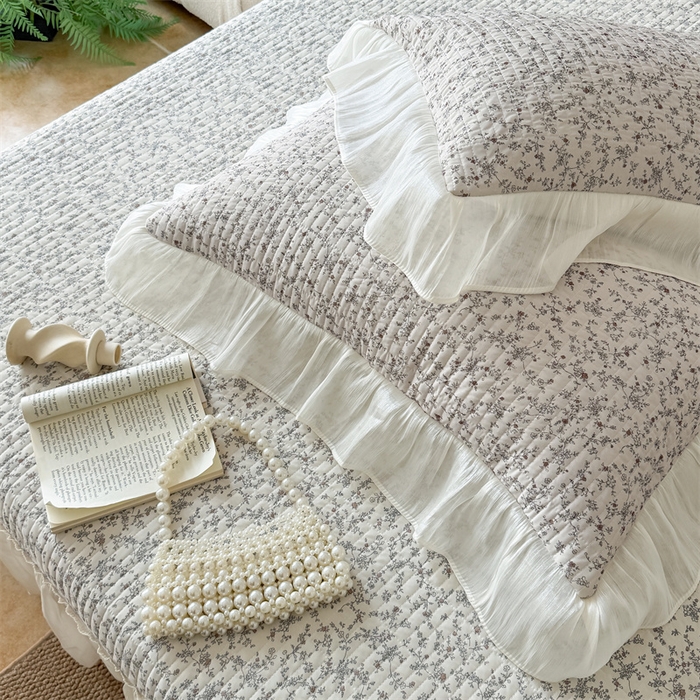 91家纺网 家纺一手货源 找家纺 吾欢心 2026新款仿锦安法式花边凉感丝床盖款夏凉被四件套软凉席三件套小冰皮空调被 轻奢漫朵