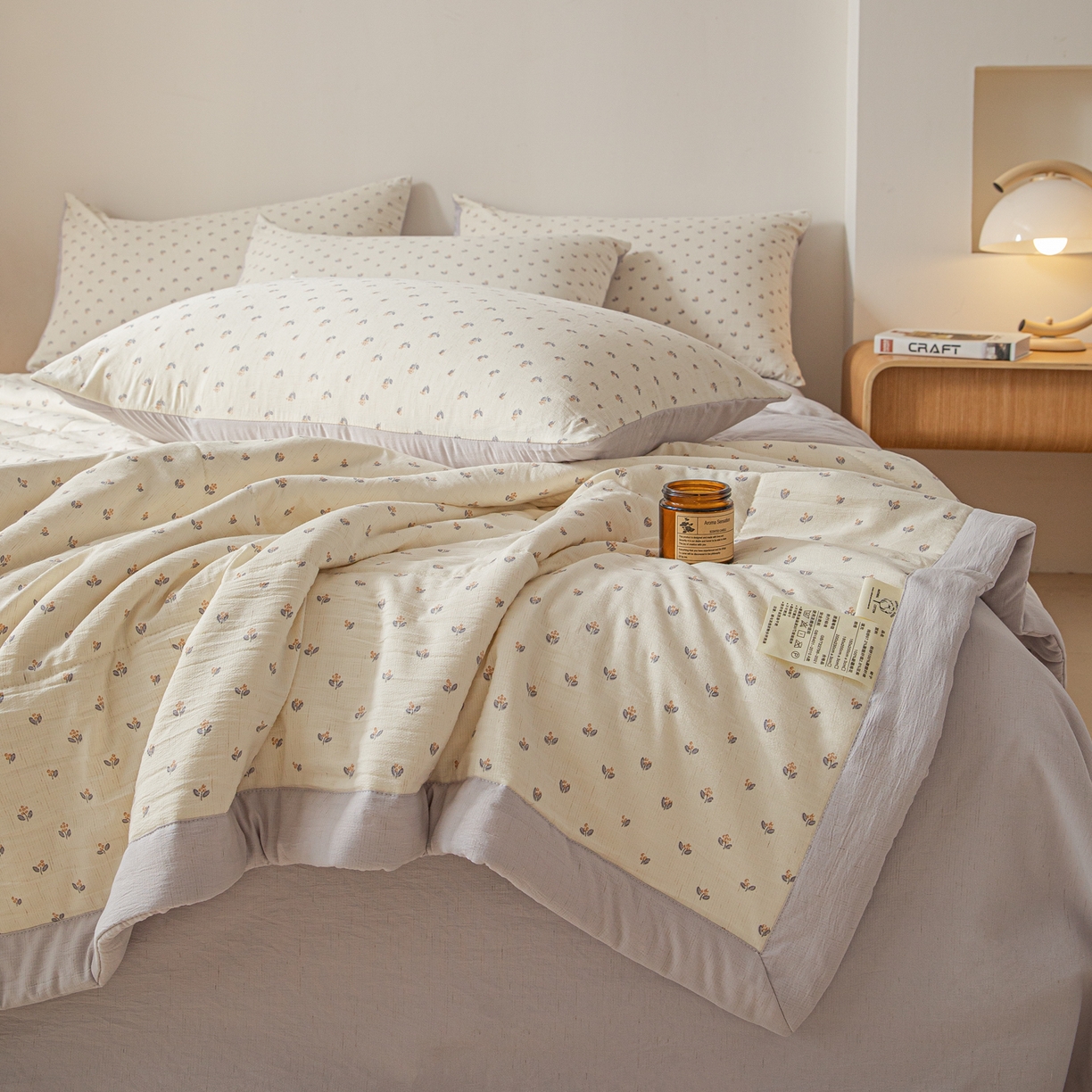 91家纺网 家纺一手货源 找家纺 江暮云家纺 2026新款A类亚麻印花新疆棉花被 米紫花绪