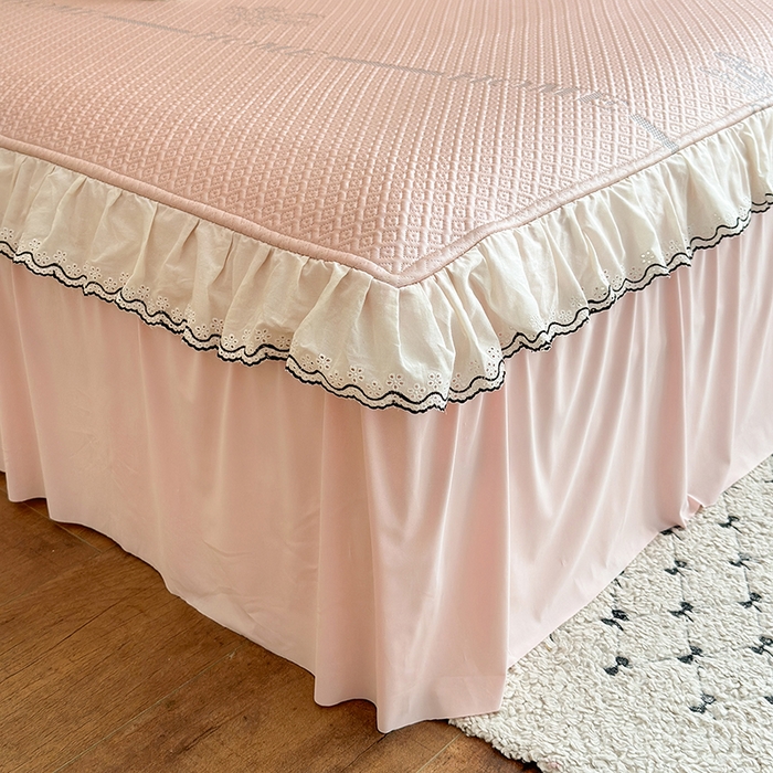 91家纺网 家纺一手货源 找家纺 美优兰 2026PE提花凉感冰豆豆三明治复合凉席 （提供买家秀） 晚亭粉