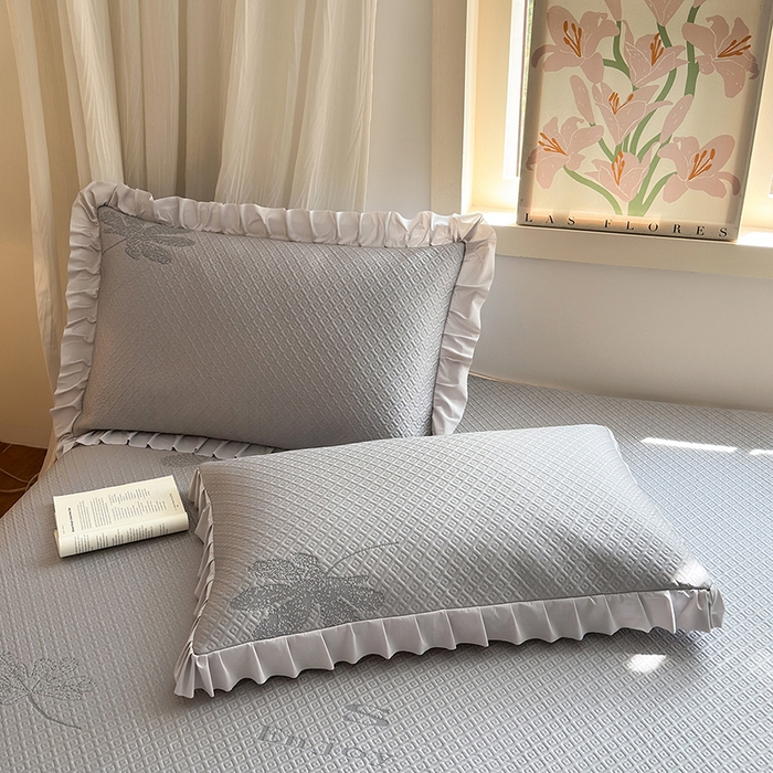 91家纺网 家纺一手货源 找家纺 美优兰 2026PE提花凉感冰豆豆三明治复合凉席 （提供买家秀） 晚亭灰