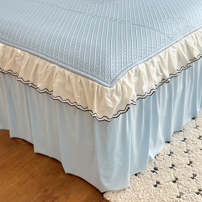 91家纺网 家纺一手货源 找家纺 美优兰 2026PE提花凉感冰豆豆三明治复合凉席 （提供买家秀） 晚亭蓝