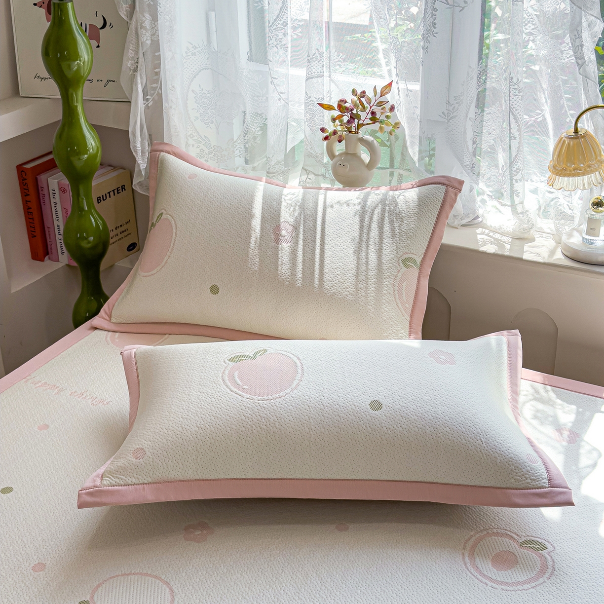 91家纺网 家纺一手货源 找家纺 典冠 2026新款PE凉感豆豆提花软席 苹果派