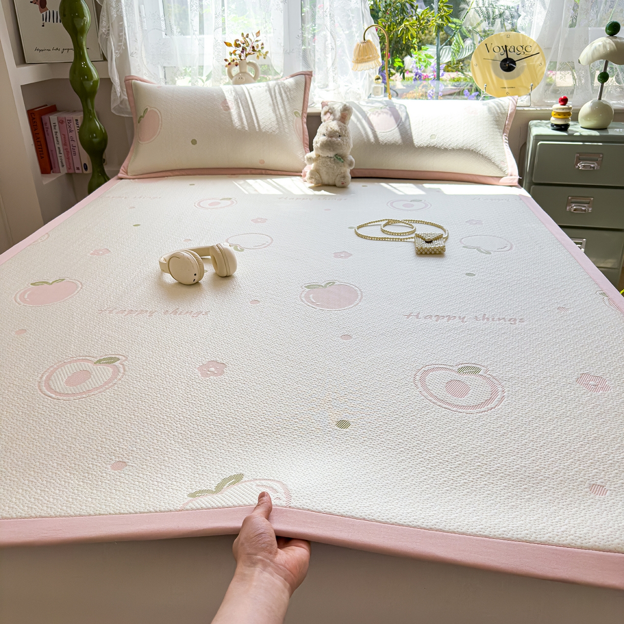 91家纺网 家纺一手货源 找家纺 典冠 2026新款PE凉感豆豆提花软席 苹果派