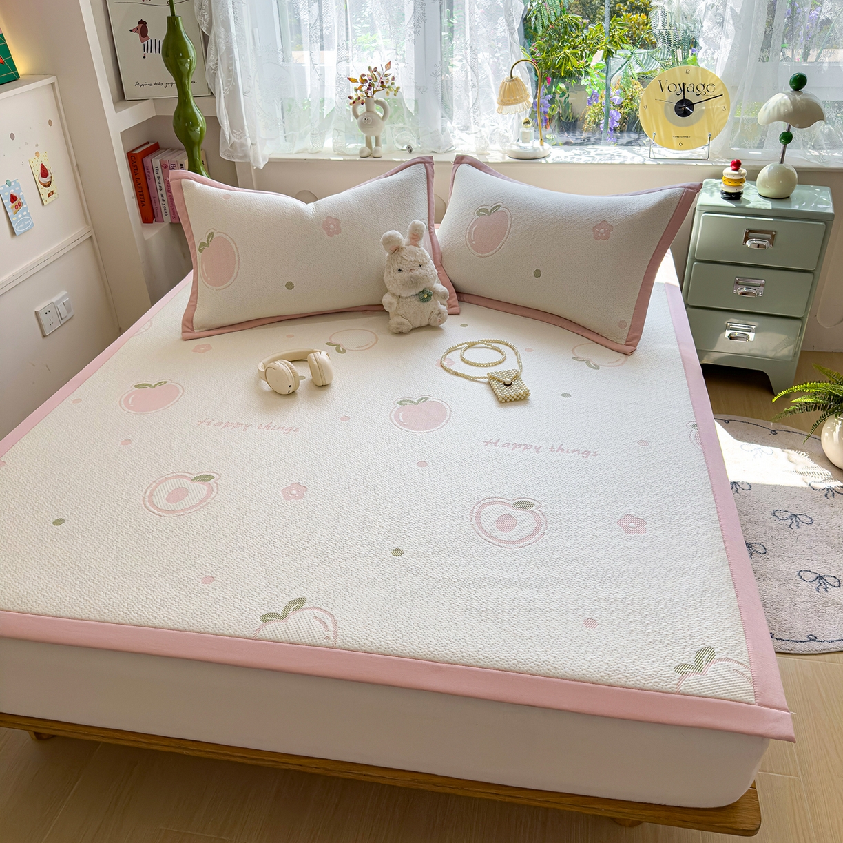 91家纺网 家纺一手货源 找家纺 典冠 2026新款PE凉感豆豆提花软席 苹果派