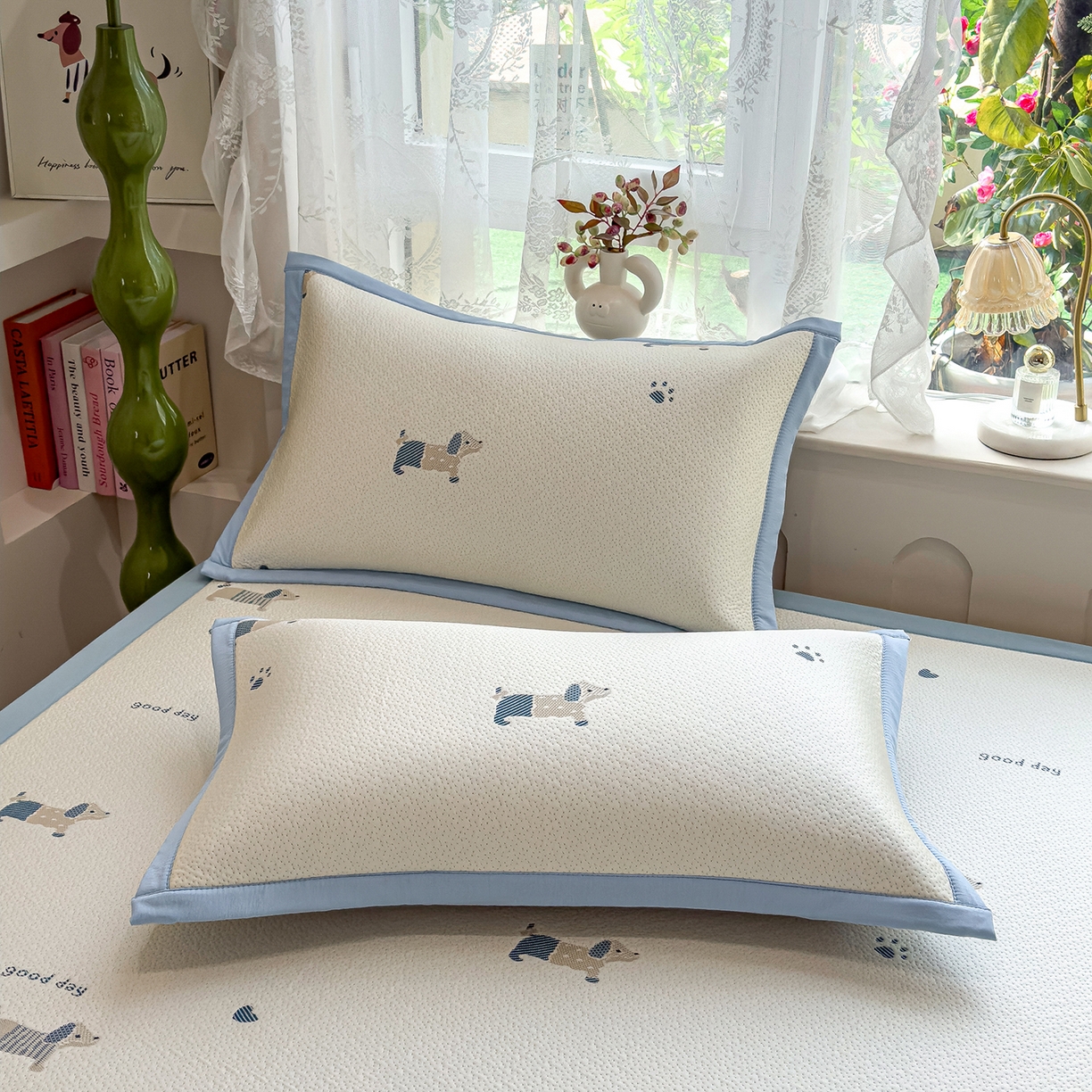 91家纺网 家纺一手货源 找家纺 典冠 2026新款PE凉感豆豆提花软席 阳光狗狗