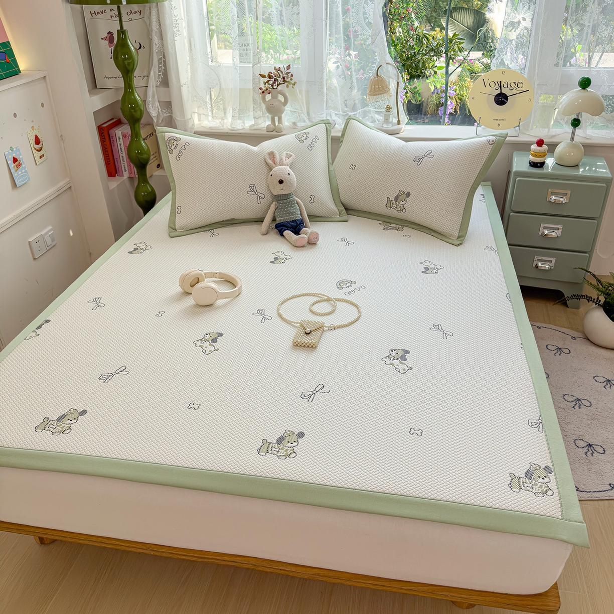 91家纺网 家纺一手货源 找家纺 典冠 2026新款PE凉感豆豆提花软席 班尼狗