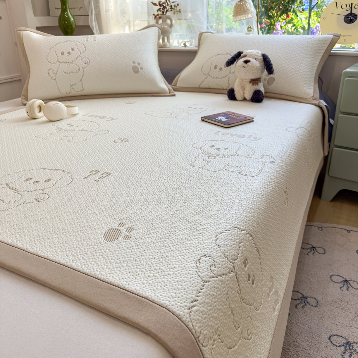 91家纺网 家纺一手货源 找家纺 典冠 2026新款PE凉感豆豆提花软席 玩偶狗