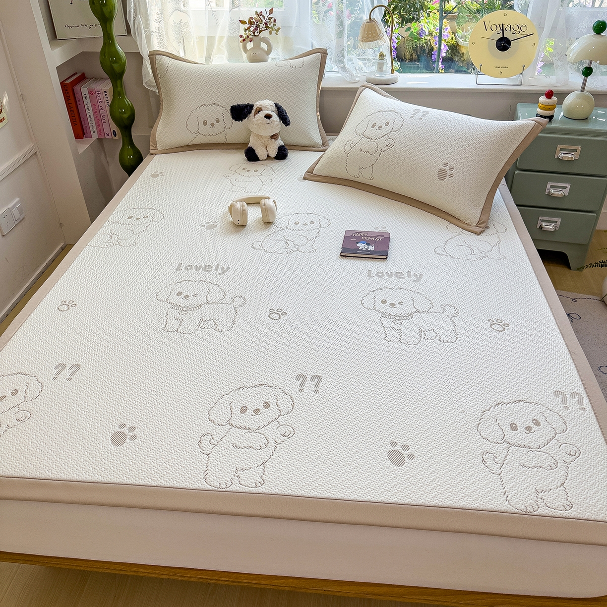 91家纺网 家纺一手货源 找家纺 典冠 2026新款PE凉感豆豆提花软席 玩偶狗