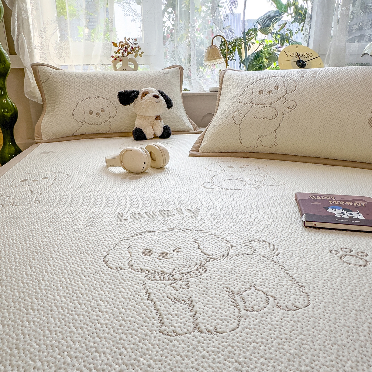 91家纺网 家纺一手货源 找家纺 典冠 2026新款PE凉感豆豆提花软席 玩偶狗