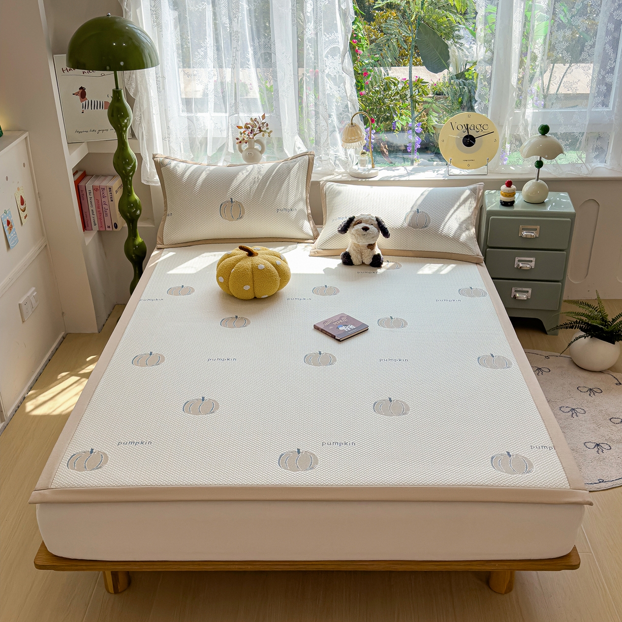 91家纺网 家纺一手货源 找家纺 典冠 2026新款PE凉感豆豆提花软席 田园南瓜