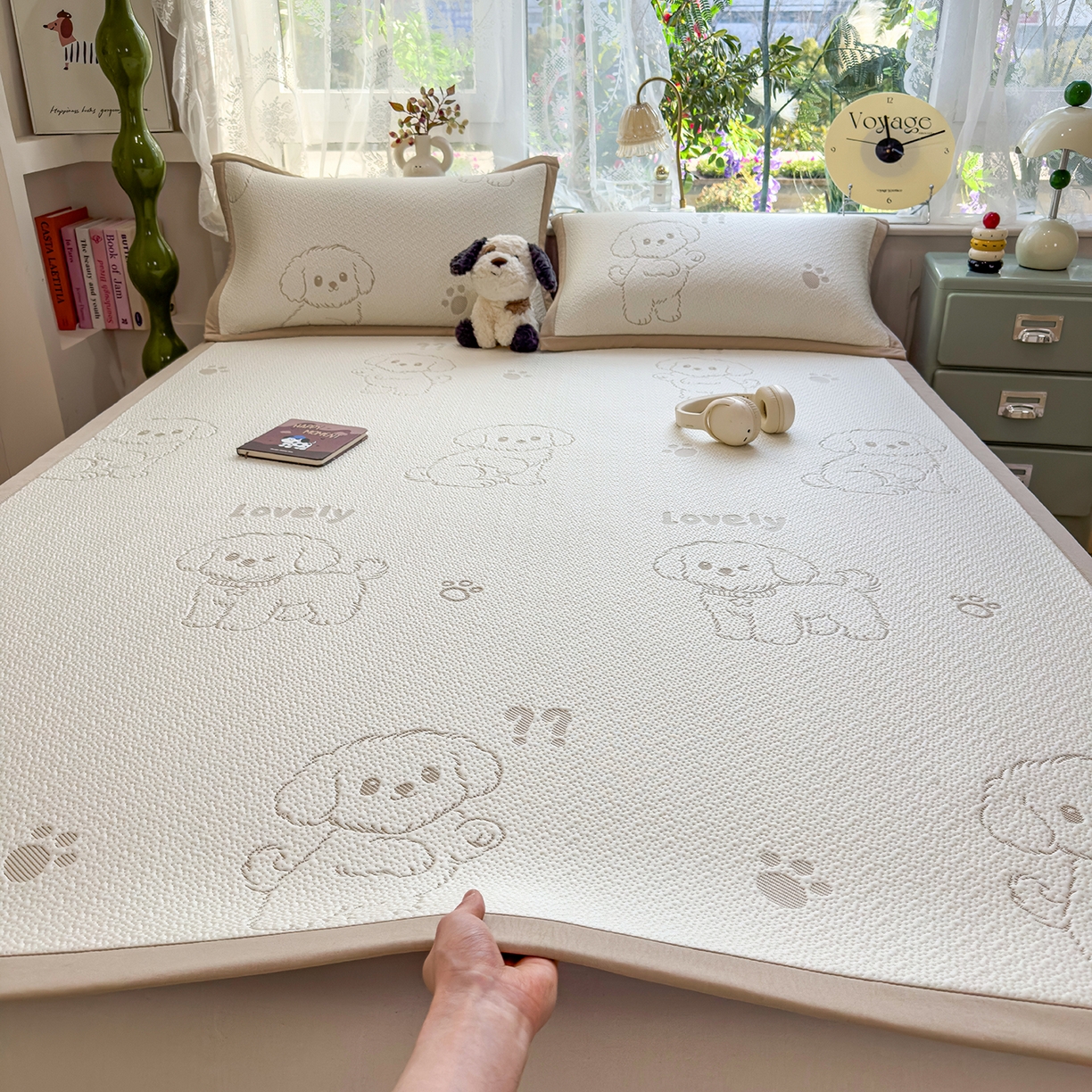 91家纺网 家纺一手货源 找家纺 典冠 2026新款PE凉感豆豆提花软席 玩偶狗